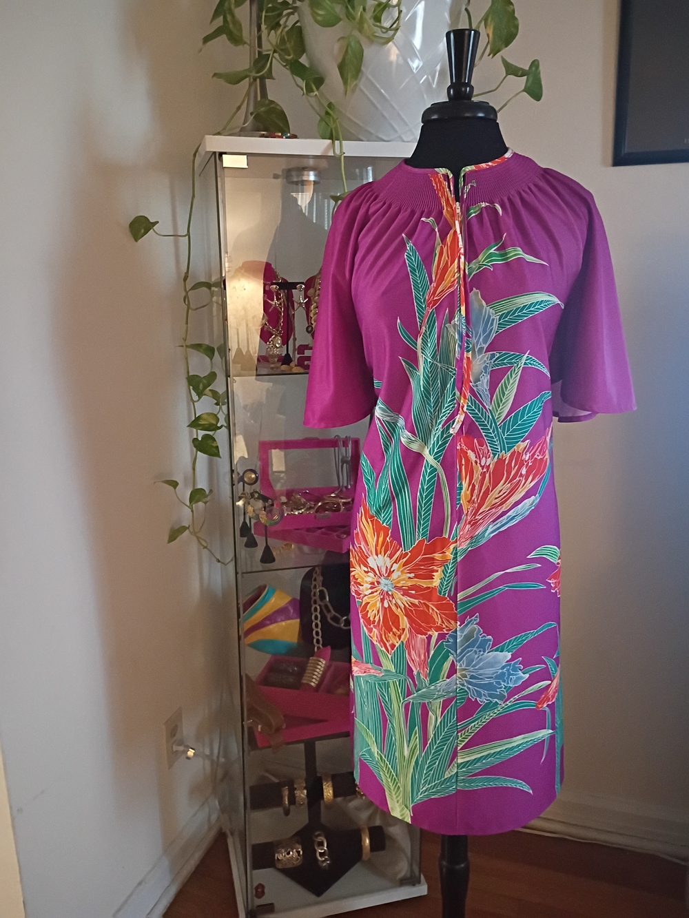 Vibrant Purple Floral Shift Dress
